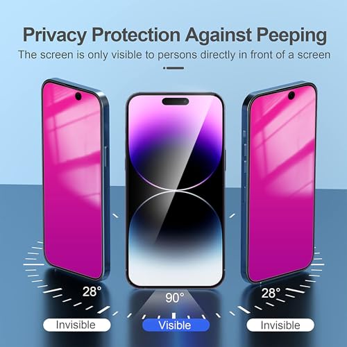 Privacy Screen Protector for iPhone 14 Pro Max 2 Pack (Pink) - color: for iPhone 14 Pro Max (Pink)