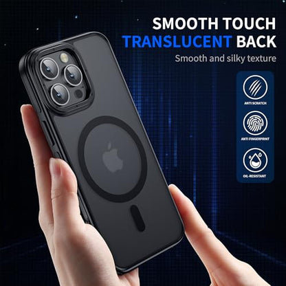 Strong Magnetic case for iPhone 16 Pro [10Ft Military-Grade Protection] Compatible with fit MagSafe Shockproof Slim Thin Cover 6.3 inch 16 Pro Phone case, Black Bumper - color: A1-Black Bumper, size: iPhone 16 Pro(6.3")