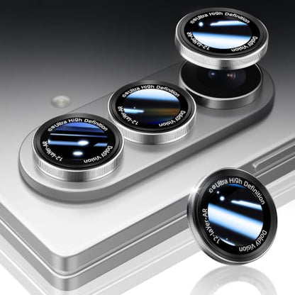 HelloDeere for Samsung Galaxy Z Fold 8 Ultra Camera Lens Protector, Military-Grade 9H+ Tempered Glass AR Optical Tech HD Anti-Glare Anti-Scratch Metal Individual Ring Easy Install Case Friendly Silver - color: Z Fold 8 Ultra/Z Fold 7 (Silver)