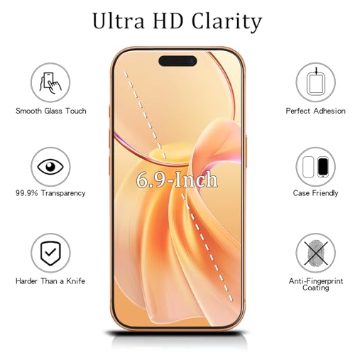 MAYtobe 2-Pack for Apple iPhone 17 Pro Max Screen Protector Tempered Glass | 9H Hardness, Anti Scratch, Easy to Install - size: iPhone 17 Pro Max