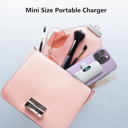 [2 Pack]Small Portable Charger for iPhone 18/17/16 Series,5000mAh 3A PD USB C Power Bank, Mini Travel Essentials Battery Pack for iPhone 18/17 Pro/16/16 Plus/16 Pro/15 Pro Max,Samsung,Android/LG etc - color: A-Black+White