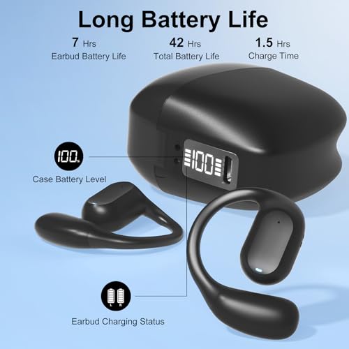 Joysico Open Ear Earbuds Wireless Bluetooth 5.4 Headphones w Over Ear Hook