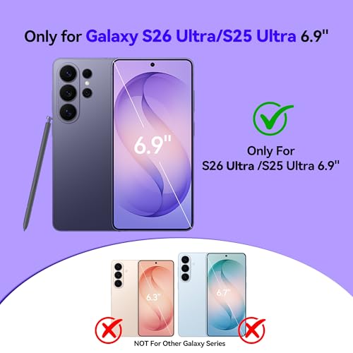 NEWDERY Battery Case for Samsung Galaxy S26 Ultra/S25 Ultra 6.9", 9500mAh | Protable Charger Case with Led Indicators, Qi Wireless Charging Supported, Rechargeable Battery Pack for Travel Use - size: For Galaxy S26 Ultra 6.9"
