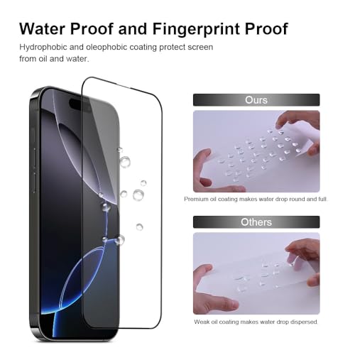 2 Pack Screen Protector for iPhone 16 Plus +2 Camera Lens Cover | 9H+ Military Grade Tempered Glass, HD Clarity, Shatterproof, Anti-Scratch, Anti fingerprint, Full Coverage, Auto-Align Tray - size: iPhone 16 Plus (6.7 inch）