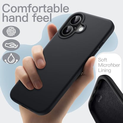 JETech Silicone Case for iPhone 17, Black | Silky Soft Touch, Shockproof Protection, Scratch Resistant, Microfiber Lining - color: Black, size: iPhone 17