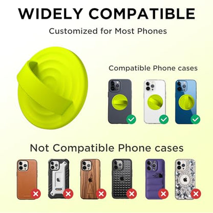 Magnetic Phone Grip for MagSafe, Silicone Ring Grip, Neon Yellow - color: Neon Yellow