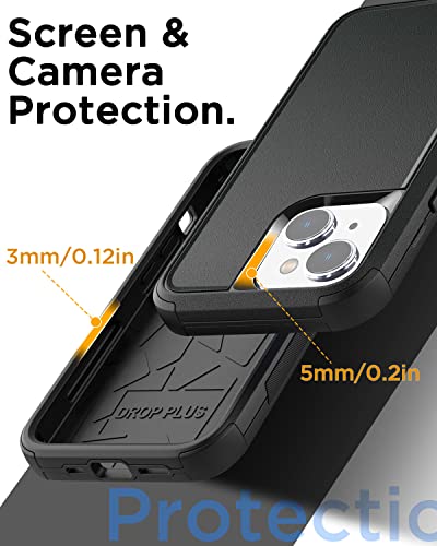 AICase Rugged Case for iPhone 13,Heavy Duty 3-Layer Pocket-Friendly Durable Military Grade Protection Shockproof/Drop Proof Protective Cover for iPhone 13 6.1 inch_1 Black - color: Black