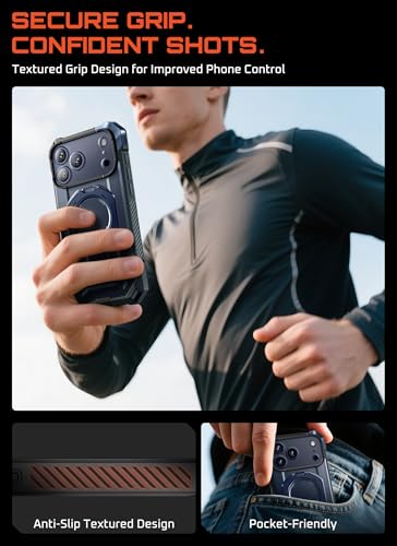 SUPCASE for iPhone 17 Pro Max Case with Built-in Kickstand, Azure | Camera Control Cover, Compatible with MagSafe, Anti-Slip Grip, Military-Grade Protection, Rugged Magnetic Phone Case, UB Grip - color: Azure, size: iPhone 17 Pro Max