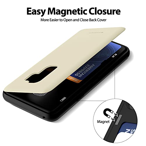GOOSPERY Magnetic Door Bumper Compatible with Galaxy S9 Plus, Card Holder Wallet Case Easy Magnet Auto Closing Protective Dual Layer Sturdy Phone Back Cover - Navy - color: White, size: Galaxy S9 Plus