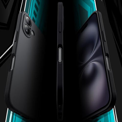 JETech Slim Case for iPhone 16, Black | Camera Lens Protection, Soft TPU Design, Matte Finish, Shockproof Protection - color: Black, size: iPhone 16