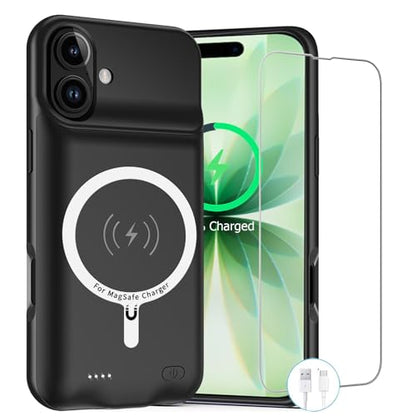 Battery Case for iPhone 17, Upgraded 10000mAh Rechargeable Portable Charging Case with Wireless Charging Compatible for iPhone 17 (6.3 inch) with Carplay Extended Battery Pack Charger Case (Black) - size: iPhone 17-10000mAh Black