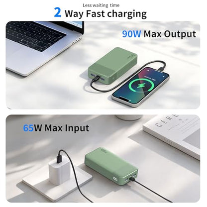 NOBIS 90W Portable Charger 20000mAh Laptop Power Bank Fast Charging - color: Green