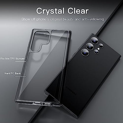 JETech Case for Samsung Galaxy S23 Ultra, Anti-Yellowing, Black | Shockproof Protection, Scratch Resistant Hard PC Back, Durable Transparent TPU Bumper - color: Black
