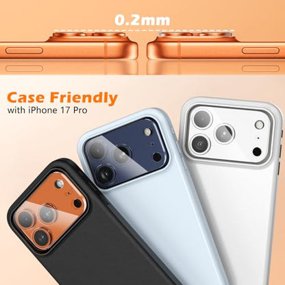 imluckies 3 Pack for iPhone 17 Pro 6.3" Camera Lens Protector, HD Clear Tempered Glass Camera Accessories, 9H Hardness Anti-Scratch Screen Cover, Case Friendly[Not Affect Night Shots] - size: 17 Pro-Clear