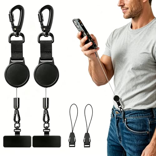 SUPBEE Anti-Theft Phone Tether, 2 Pack Retractable Phone Lanyard - color: 2 Pack