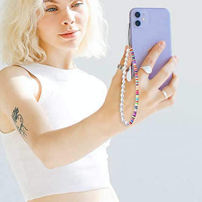 6PCS Beaded Phone Charms Strap Fruit Star Faux Pearl Rainbow Beads Phone Chains Beaded Lanyard for Camera Key Wallet Valentines Day Gifts for Her Women - style: Style6-4