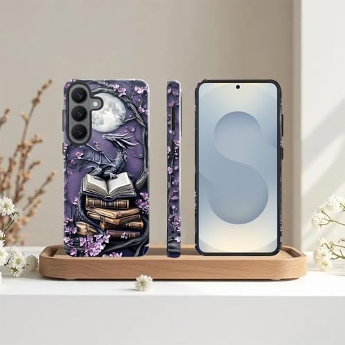 Case for Samsung Galaxy S26,Camera Protection Soft Glossy Phone Case - Purple Dragon Moon Book - color: Purple Dragon Moon Book, size: Samsung Galaxy S26