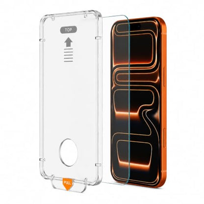 1stcase Tempered Glass [EasySetup Master] Screen Protector [2-pack Set] for iPhone 16 Pro/17/17 Pro [Case Friendly] - Clear