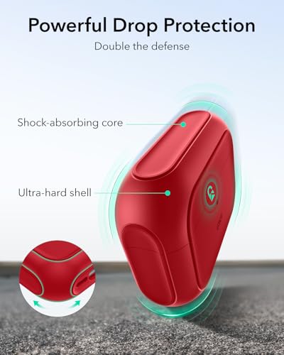 ESR for AirPods Pro 2 Case, Compatible with MagSafe, Dark Red - color: Red, size: AirPods Pro 2&1 Case