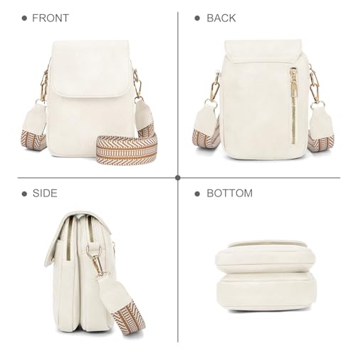 Fashion Small Crossbody Bags for Women Trendy Designer Cell Phone Purses | Adjustable Straps,with Card Holder,Detachable Wristlet Strap,small Cross Body Bag for Woman,Mini Bags,Travel Purse,Work,Gym - color: White