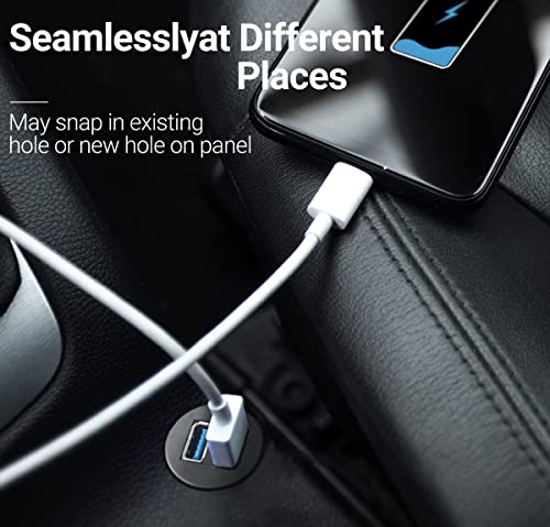 2 Ports USB 3.0 Extension Cable, Flush Mount Car Truck Boat Motorcycle Dashboard Panel Adapter-3 Feet