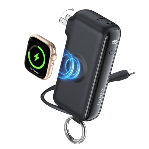 RORRY Flow Portable Charger 10000mAh 40W Wall Plug Power Bank Battery Pack - color: Black