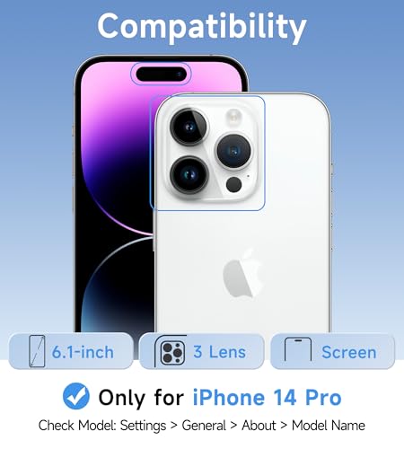 USLAI Case for iPhone 14 Pro, Anti-Yellowing, Crystal Clear Back, Shockproof & Military‑Grade Drop Protection - Transparent - color: Clear, size: iPhone 14 Pro