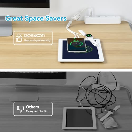 aceyoon Multi Charging Cable, Multi Charger 3 in 2 Multiple Ends Universal Charging Cord, 100W Retractable USB C Lighting Cable for iPhone 16 15 14 13