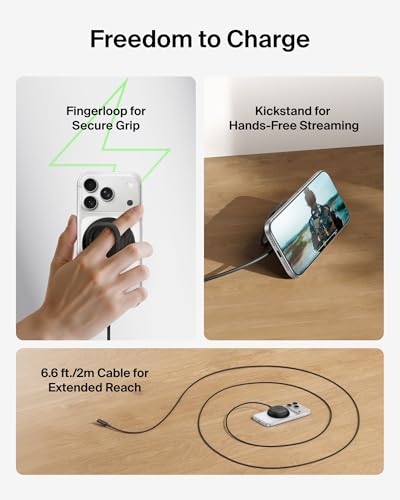 Belkin Qi2 25W Magnetic Wireless Charging Pad, Fast Charging, No Adapter - color: Black, style: No Power Supply Included