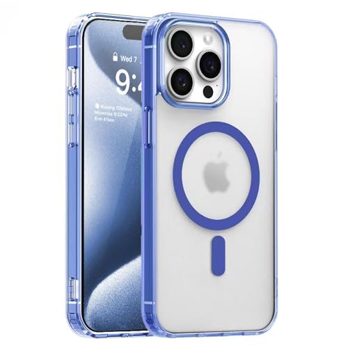 S. Tedazo Magnetic Case for iPhone 12 Pro Max Compatible with MagSafe & MIL-Grade Protection,Not Yellowing,Scratch-Resistant,Translucent Matte Slim Phone Cover for iPhone 12 Pro Max-Frosted Blue - color: Blue, size: iPhone 12 Pro Max