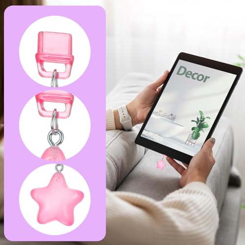 ElevateTech 7Pcs Glow in The Dark Star Charm Dust Plug Port Cover Accessory