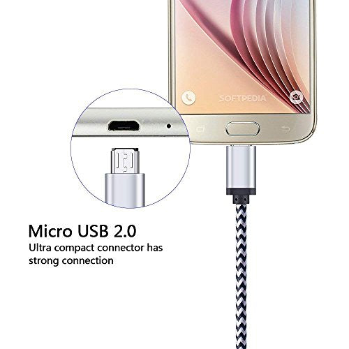Micro USB Charger Cable, 5-Pack 6ft Micro USB Cable Cord Braided Fast