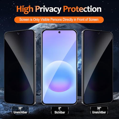 2 Pack Privacy Screen Protector for Samsung Galaxy A57, Tempered Glass Film full Coverage Anti Scratch, Anti-Spy, 9H Hardness, Bubble Free for Samsung Galaxy A57 Privacy Screen Protector - size: Samsung Galaxy A57