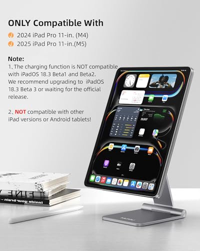 KU XIU Magnetic Wireless Charging Stand Only for iPad Pro 11 M4/M5 2025 - size: Only for iPad Pro 11"-M4/M5