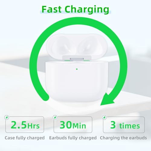 Wireless Charging Case Compatible with AirPods 4, Replacement Charger Case with Bluetooth Pairing Sync Button (to USB-C)