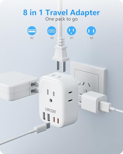 LENCENT Australia New Zealand Power Plug Adapter, US to Australia Adapter - style: Type I-17.5W-Australia China