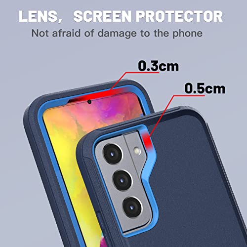 AICase Belt-Clip Holster Case for Galaxy S22 with Screen Protector, Heavy Duty Drop Protection Full Body Rugged Shockproof/DustProof Military Grade Tough Durable Cover for Samsung Galaxy S22 - color: Navy with Belt Clip