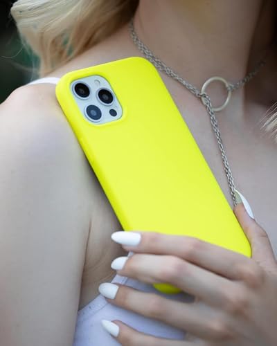 FELONY CASE for iPhone 14 Plus Neon Yellow MagSafe Liquid Silicone Case | Soft Touch Slim Cover with Anti-Scratch Microfiber Lining, 360° Shockproof & Full Body Protection - color: Neon Yellow, size: iPhone 14 Plus w MagSafe