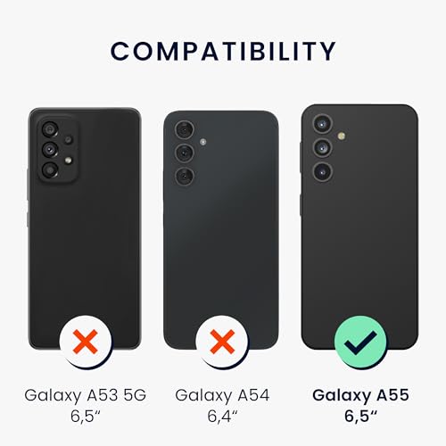 kwmobile Case Compatible with Samsung Galaxy A55 5G Case - Soft Slim Protective TPU Silicone Cover - Dark Grey - color: dark grey, size: Galaxy A55 5G