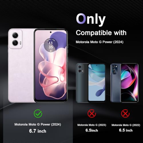 Case for Motorola Moto G Power 5G 2024, Military Grade Drop Protection Phone Case, Yellowing Resistant, Anti-Scratch Hard PC Back, Shockproof Hard Ultra-Thin Protective Cover, Clear - size: Motorola Moto G Power (2024)