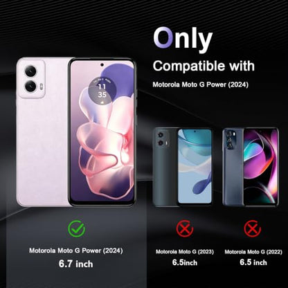 Case for Motorola Moto G Power 5G 2024, Military Grade Drop Protection Phone Case, Yellowing Resistant, Anti-Scratch Hard PC Back, Shockproof Hard Ultra-Thin Protective Cover, Clear - size: Motorola Moto G Power (2024)