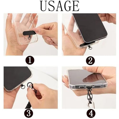 20 PCS Phone Tether Tab Universal Cell Safety Tether Connector Lanyard Replacement Part Crossbody Multifuctional Phone Lanyard Patch Pad for Most Smartphones Without Adhesive (Black, White