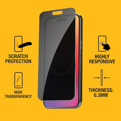 DEWALT Heavy Duty 2Pack Privacy Screen Protector for iPhone 15 - size: iPhone 15