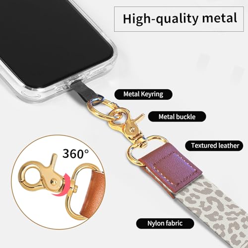 Phone Lanyard Crossbody Wrist Strap, Cute Cell Phone Lanyards for around the Neck Wristlet Wrist Strap - color: Luxury Cute Leopard