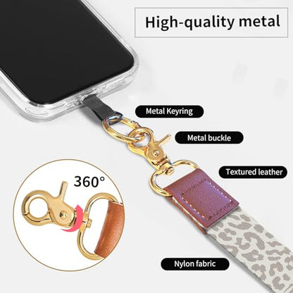 Phone Lanyard Crossbody Wrist Strap, Cute Cell Phone Lanyards for around the Neck Wristlet Wrist Strap - color: Luxury Cute Leopard
