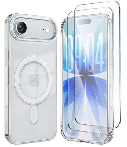 TOPF&B Magnetic Case Compatible with iPhone 17 Air,Compatible with Magsafe,Anti-Yellowing Cover,Transparent Screen Protector,Clear Case for iPhone 17 Air,Crystal Clear - size: iPhone 17 Air Magsafe Case