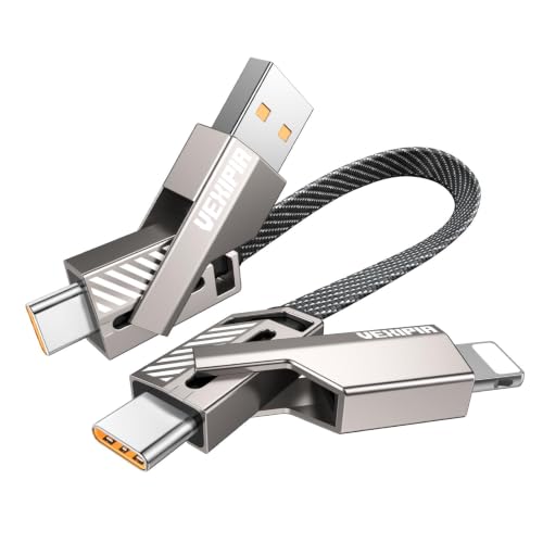 4-in-1 Ultra Short USB C Cable 0.6FT 45W Compatible With Lightning Cable - size: 0.6FT, style: 45W