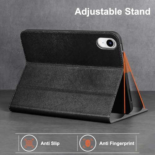 Gexmil Leather Case for iPad mini 7 A17 Pro/iPad mini 6 Gen 8.3 Inch - color: Palm-Print Black