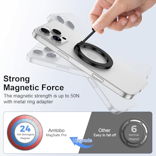 Magnetic Phone Grip Holder for Samsung S26 Ultra S25 FE S24 A26 A36 A17 A26 - color: Dual-Sided Magnetic-Black