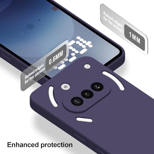 Silicone Case for Nothing Phone 3A, Deep Purple | Soft Silicone Silky Touch Easy Clean, Shockproof Slim Phone Cover, Upgraded Camera Protection, Anti-Scratch Microfiber Lining - color: Deep Purple, size: Nothing Phone 3A